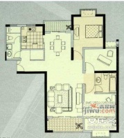 新安公寓2室2厅2卫105㎡户型图