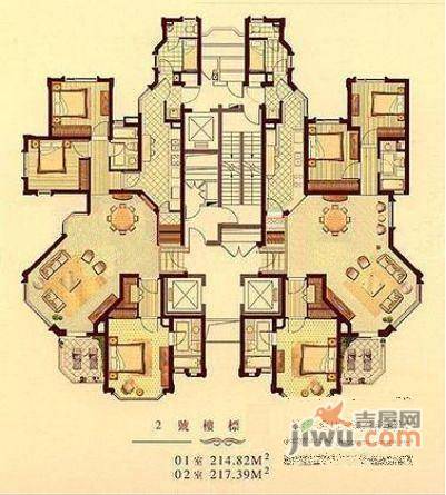 华山丽苑3室2厅3卫户型图