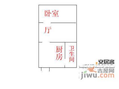 法华镇路150弄1室1厅1卫43㎡户型图