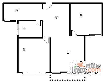 东湖名苑2室2厅1卫104㎡户型图