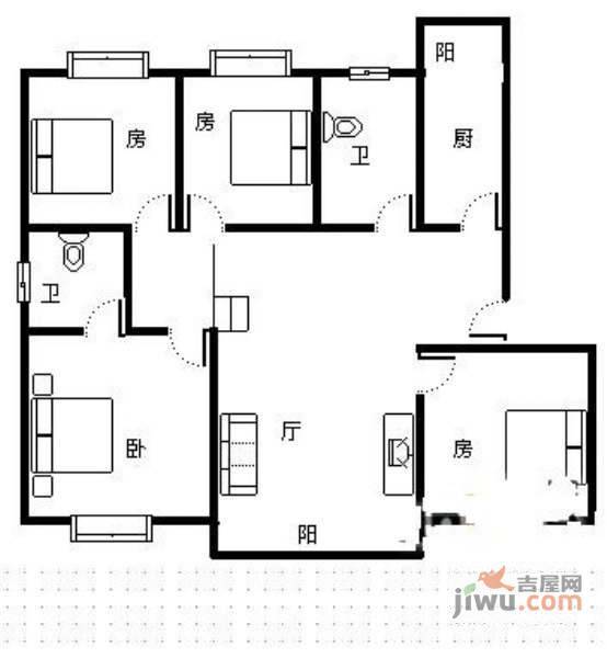 当代新华4室2厅2卫199㎡户型图