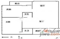 申亚新华府2室2厅2卫107㎡户型图