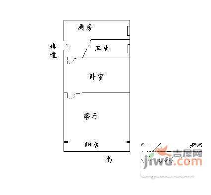 申亚瑞庭1室1厅1卫40㎡户型图