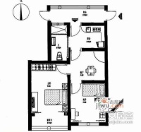 虹延小区2室2厅1卫户型图