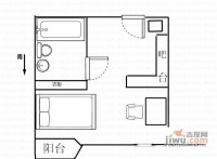 现代广场1室1厅1卫54㎡户型图