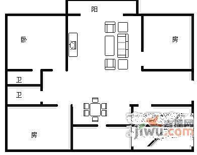 王子公寓4室2厅3卫192㎡户型图