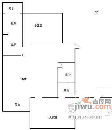 花园大厦2室2厅2卫户型图