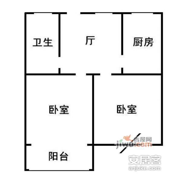 天城花苑2室2厅1卫户型图