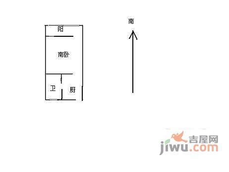 云雾山路3号1室0厅1卫30㎡户型图