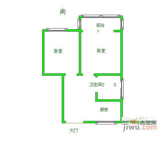 欣纪苑2室1厅1卫户型图