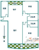 虹德苑2室2厅1卫103㎡户型图