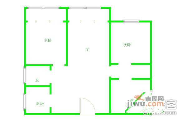 江苏北路105弄小区3室1厅1卫71㎡户型图