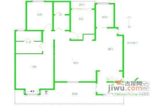 碧云公寓3室2厅2卫145㎡户型图