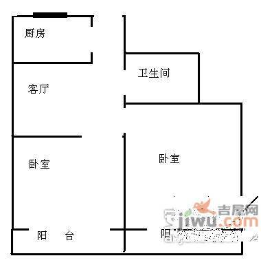 三泾小区2室1厅1卫户型图