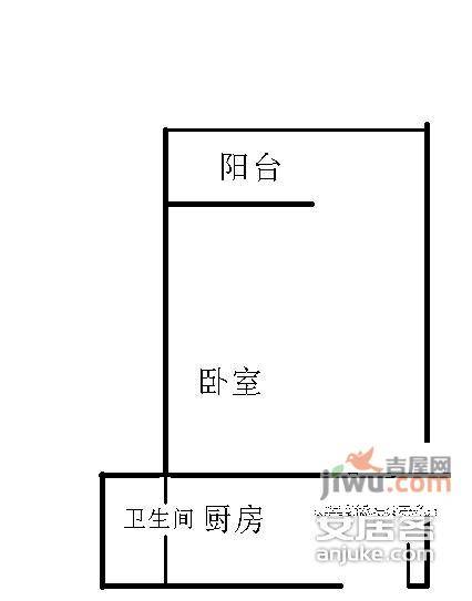 三泾小区1室0厅1卫35㎡户型图