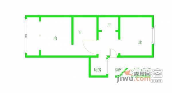 大明小区2室1厅1卫64㎡户型图