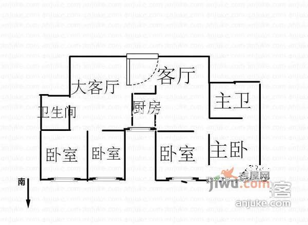 金都苑4室2厅2卫169㎡户型图