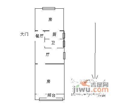 和平小区2室1厅1卫56㎡户型图