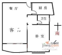 虹桥馨苑1室2厅1卫80㎡户型图