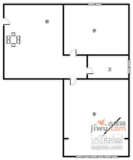 虹东小区2室1厅1卫76㎡户型图