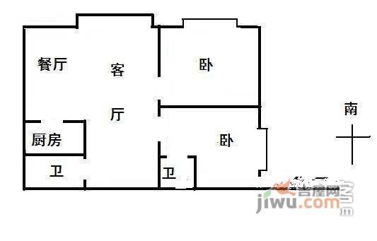 金龙公寓2室2厅2卫113㎡户型图