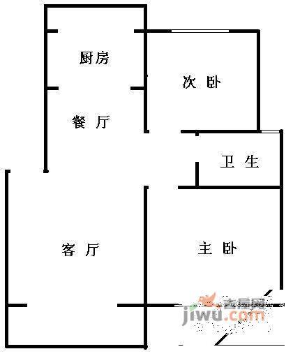 和泰苑2室1厅1卫90㎡户型图