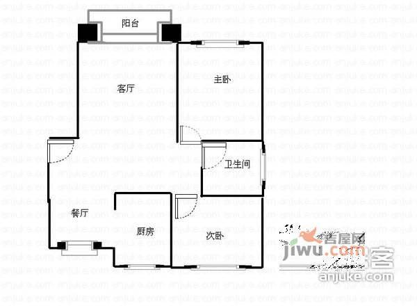 和泰苑2室2厅1卫91㎡户型图