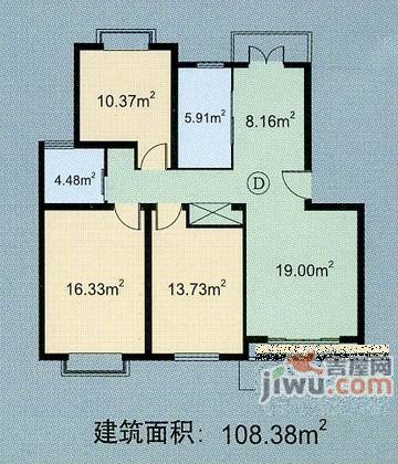 城投世纪名城3室2厅1卫110㎡户型图