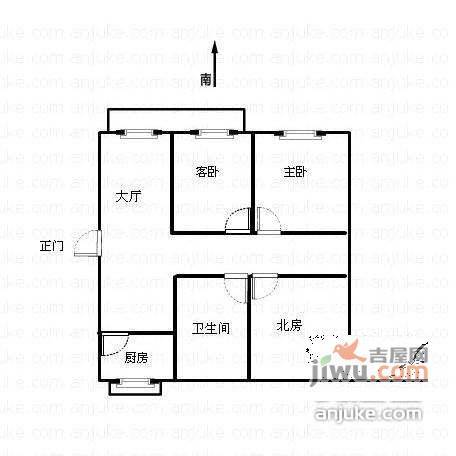 牡丹锦苑3室1厅1卫120㎡户型图