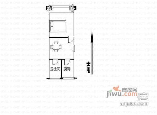 宝钢八村1室1厅1卫35㎡户型图