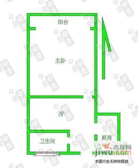 宝钢八村1室1厅1卫35㎡户型图