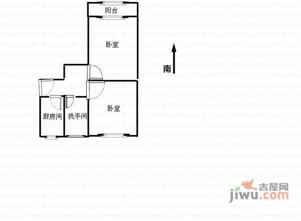 宝钢八村2室0厅1卫50㎡户型图