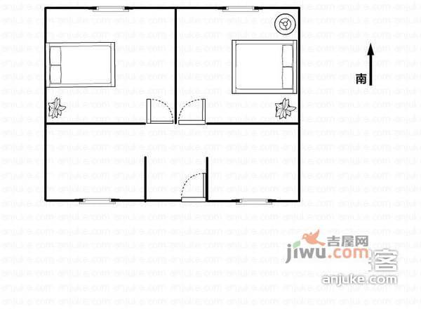 宝钢八村2室0厅1卫50㎡户型图