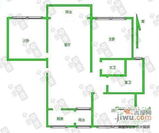 宝山六村3室2厅2卫133㎡户型图