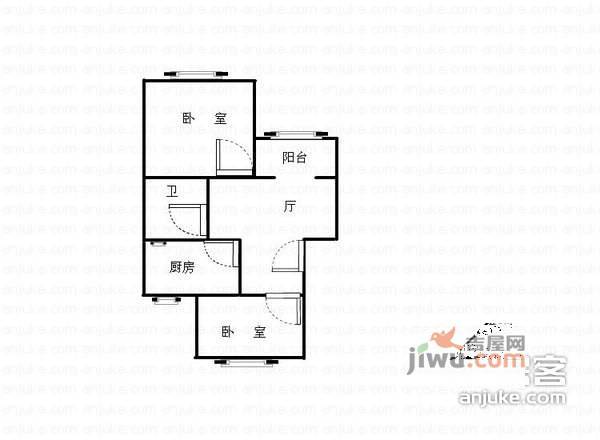 宝钢九村2室1厅1卫81㎡户型图