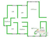 白玉兰花园3室2厅2卫140㎡户型图