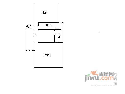 宝钢宝林一村2室1厅1卫64㎡户型图