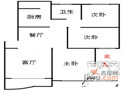 昌鑫家园3室2厅1卫户型图