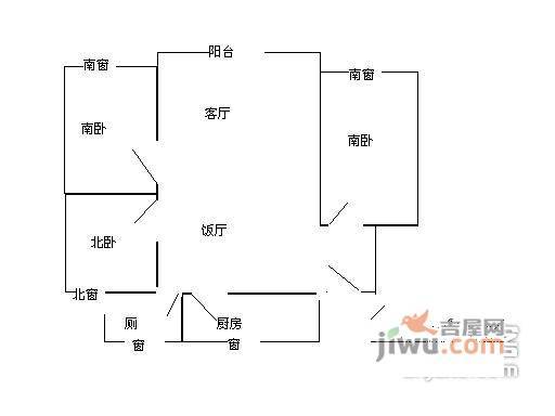 富隆苑3室2厅1卫131㎡户型图