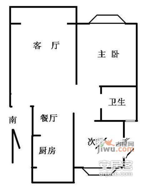 富隆苑2室2厅1卫102㎡户型图