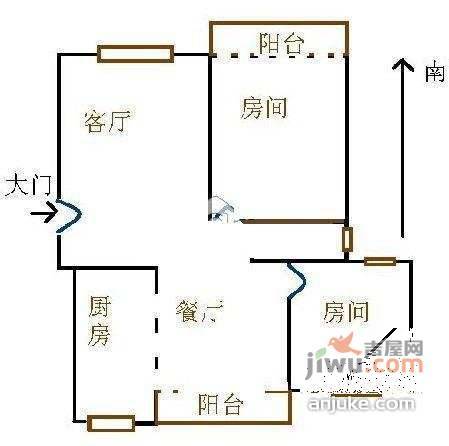 禄德华苑2室2厅1卫92㎡户型图