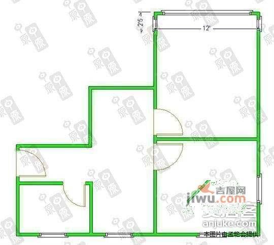 马泾桥三村2室1厅1卫71㎡户型图