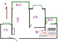 新月时代家园1室2厅1卫69㎡户型图