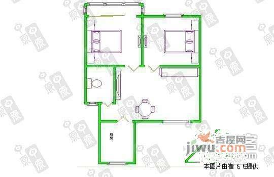 月浦四村2室1厅1卫50㎡户型图