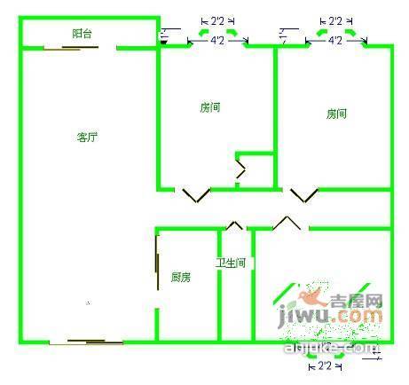 富南苑3室2厅2卫127㎡户型图