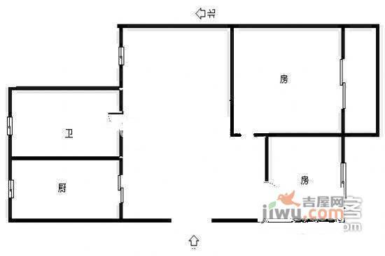 富南苑2室1厅1卫86㎡户型图