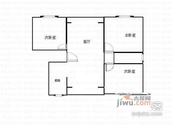 美兰湖颐景园3室2厅1卫180㎡户型图