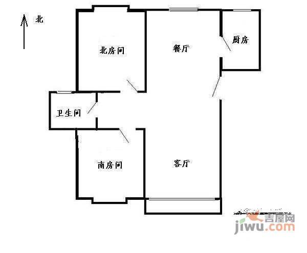 韶光花园2室2厅1卫98㎡户型图