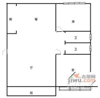 怡园2室2厅2卫118㎡户型图