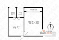 怡园1室1厅1卫52㎡户型图